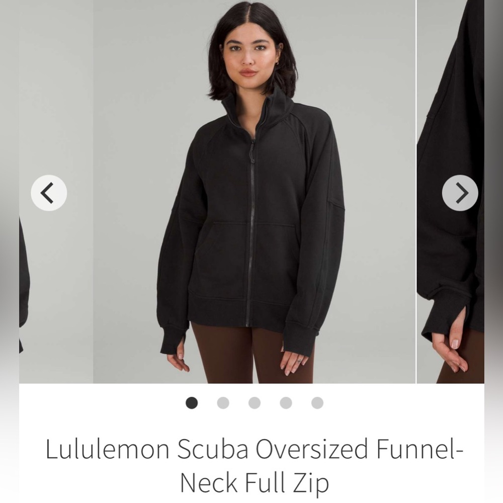 lululemon athletica Black Full-Zip Funnel Neck Jacket